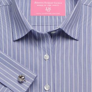 Navy Westminster Stripe Poplin Women's Shirt Available in Six Styles