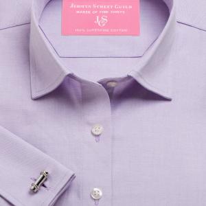 Lilac Plain Pinpoint Oxford Women's Shirt Available in Six Styles (POL)