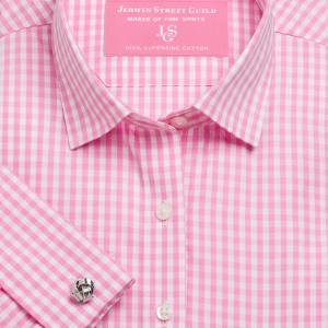 Pink Bold Check Poplin Women's Shirt Available in Six Styles