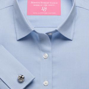 Sky Houndstooth Check Twill Women's Shirt Available in Six Styles