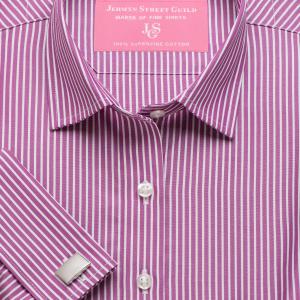 Magenta Mayfair Stripe Poplin Women's Shirt Available in Six Styles