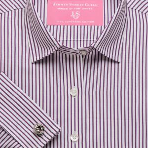 Purple Knightsbridge Stripe Poplin Women's Shirt Available in Six Styles