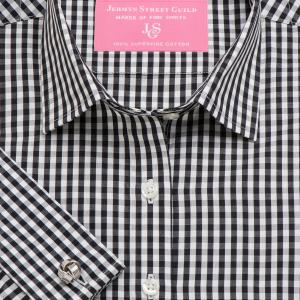 Black Bold Check Poplin Women's Shirt Available in Six Styles