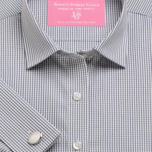 Charcoal Edinburgh Check Poplin Women's Shirt Available in Six Styles