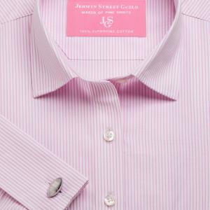 Pink Edinburgh Stripe Poplin Women's Shirt Available in Six Styles