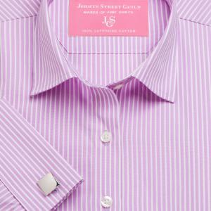 Lilac Mayfair Stripe Poplin Women's Shirt Available in Six Styles