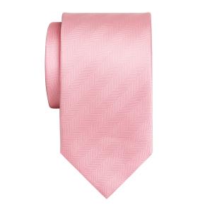 Pink Plain Herringbone Tie
