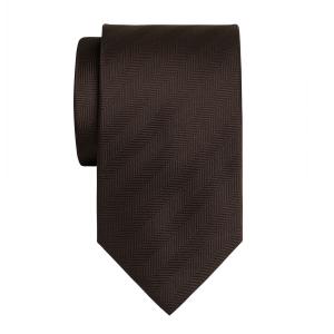 Chocolate Plain Herringbone Tie