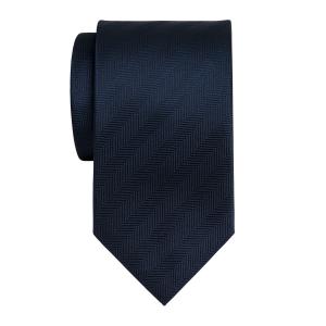 Navy Plain Herringbone Tie