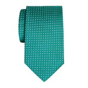 White on Green Pindot Tie