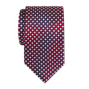 Navy Red White Dice Check Tie