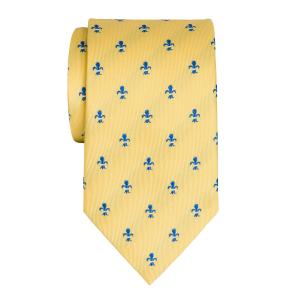 Blue on Yellow Fleur-de-Lys Tie