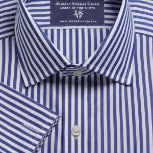 Navy Bengal Stripe Poplin Men's Shirt Available in Four Fits (BGN)