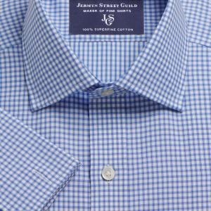 Sky Chelsea Check Twill Men's Shirt Available in Four Fits (CHS)