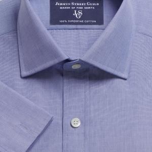 Navy End on End Poplin Men's Shirt Available in Four Fits (EEN)