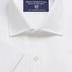 White Plain Poplin Men's Shirt Available in Four Fits (PPW)