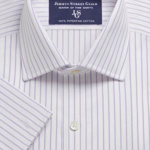 Lilac Herringbone Stripe Men's Shirt Available in Four Fits (HSL)