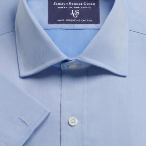 Blue Fine Twill Men's Shirt Available in Four Fits (FTB)