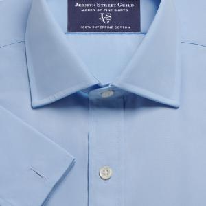 Sky Plain Poplin Men's Shirt Available in Four Fits (PPS)