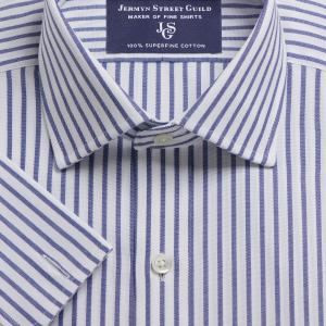 Navy Fyfe Stripe Oxford Men's Shirt Available in Four Fits (FYN)
