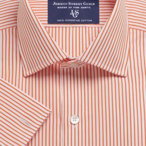 Orange Knightsbridge Stripe Poplin Men's Shirt Available in Four Fits (KBO)