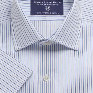 Blue Marylebone Stripe Twill Men's Shirt Available in Four Fits (MBB)