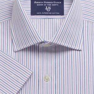 Purple Marylebone Stripe Twill Men's Shirt Available in Four Fits (MBU)