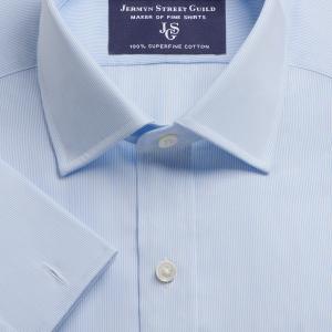 Sky Fine Pencil Stripe Twill Men's Shirt Available in Four Fits (FPS)