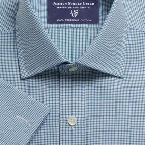 Green & Blue Frogmore Check Twill Men's Shirt Available in Four Fits (FGZ)