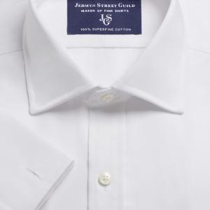 White Fine Twill Men's Shirt Available in Four Fits (FTW)