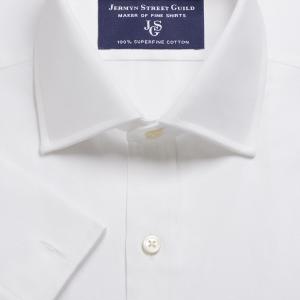 White Plain Pinpoint Oxford Men's Shirt Available in Four Fits (POW)