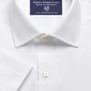 Non-Iron White Plain Poplin Men's Shirt Available in Four Fits (*PPW)