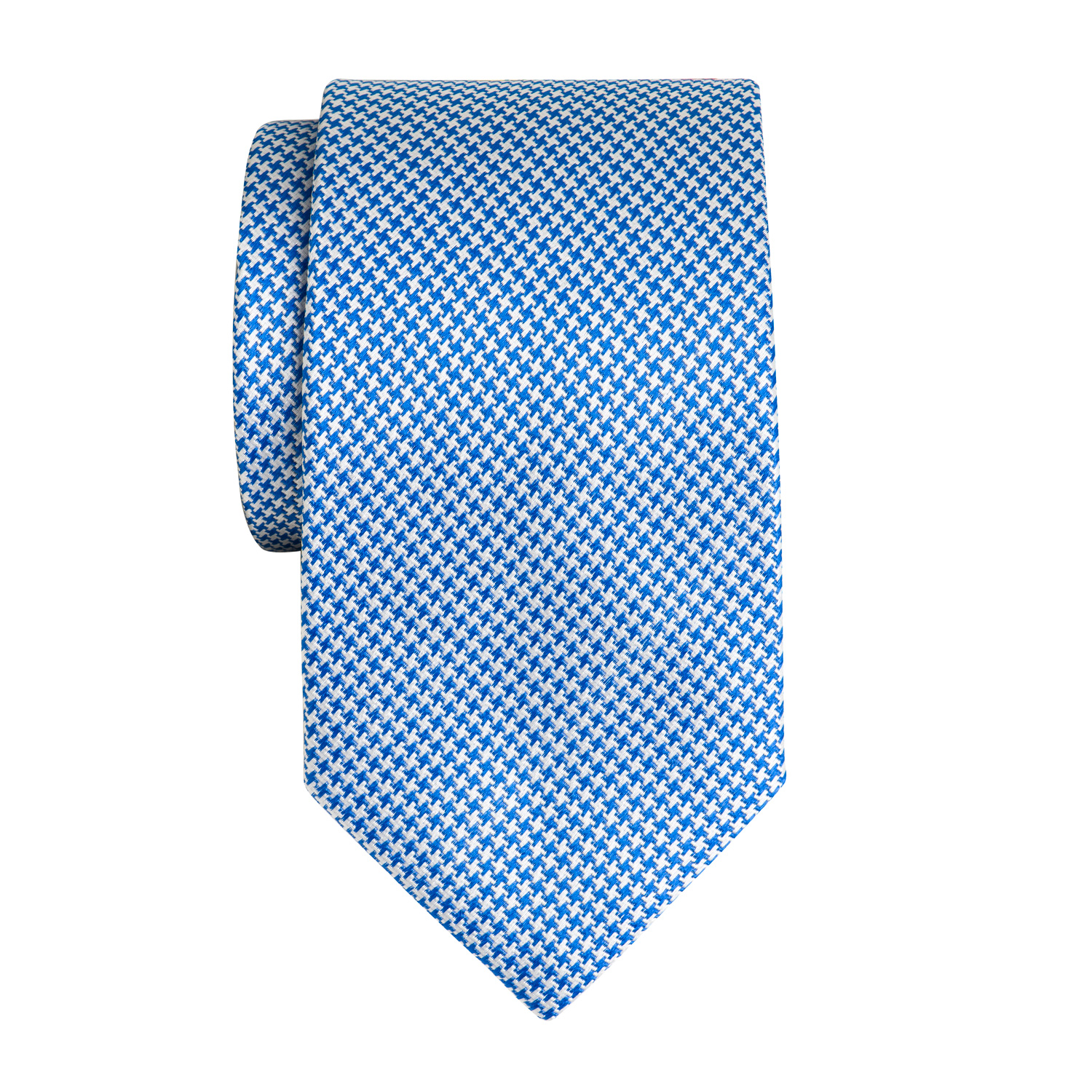 Royal & White Houndstooth Tie