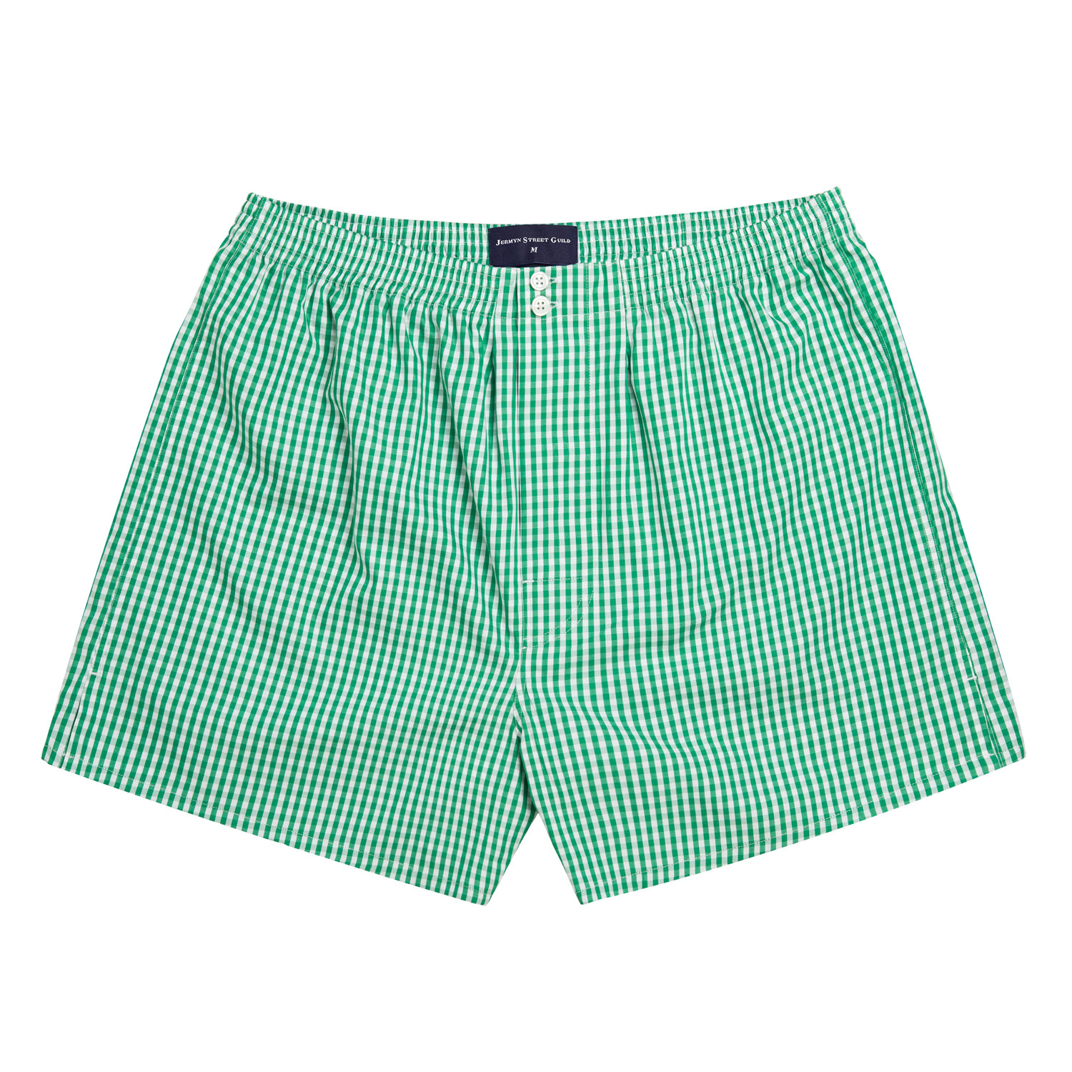 Green Bold Check Poplin Boxer Shorts
