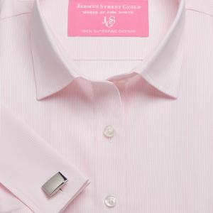 Pink Fine Stripe Poplin Women's Shirt Available in Six Styles
