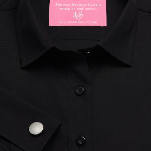 Black Plain Poplin Women's Shirt Available in Six Styles (PPK)
