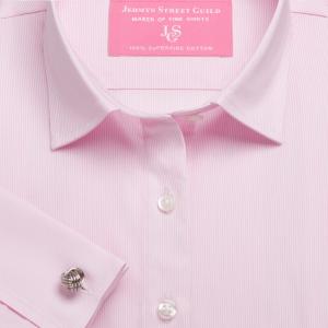 Pink Fine Pencil Stripe Twill Women's Shirt Available in Six Styles