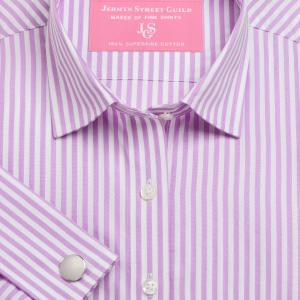 Lilac Bengal Stripe Poplin Women's Shirt Available in Six Styles