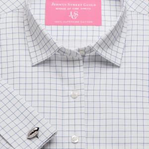 Navy Gloucester Check Twill Women's Shirt Available in Six Styles