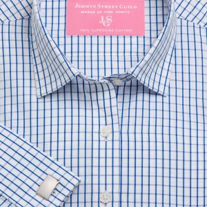 Blue Piccadilly Check Poplin Women's Shirt Available in Six Styles