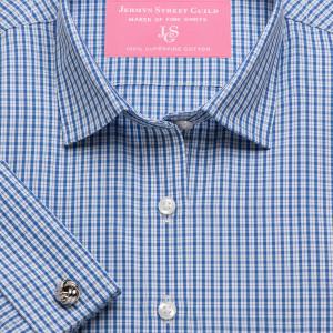 Blue Kensington Check Poplin Women's Shirt Available in Six Styles