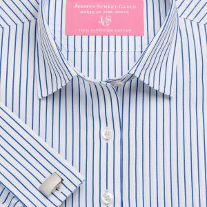 Blue Piccadilly Stripe Poplin Women's Shirt Available in Six Styles