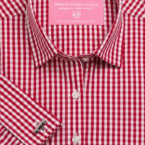 Red Bold Check Poplin Women's Shirt Available in Six Styles
