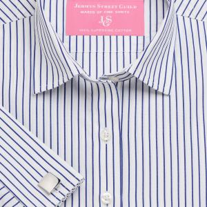 Navy Piccadilly Stripe Poplin Women's Shirt Available in Six Styles