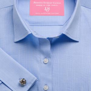 Sky Large Prince of Wales Check Poplin Women's Shirt Available in Six Styles