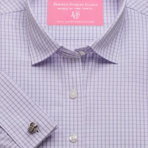 Lilac Kensington Check Poplin Women's Shirt Available in Six Styles