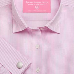 Pink Edinburgh Check Poplin Women's Shirt Available in Six Styles