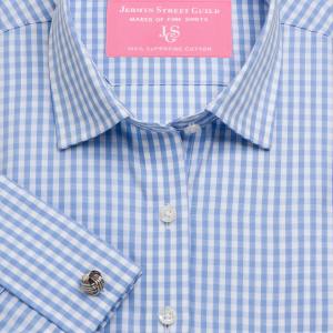 Sky Bold Check Poplin Women's Shirt Available in Six Styles