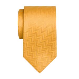 Gold Plain Herringbone Tie