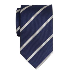 White on Navy Herringbone Stripe Tie